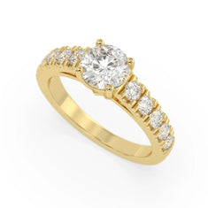 OctaPearl 1.5 ct Round Lab Grown Diamond Pave Engagement Ring - alternate view