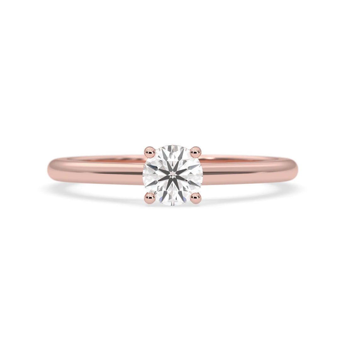 OctaPearl Round Cut Lab Grown Diamond Solitaire Engagement Ring