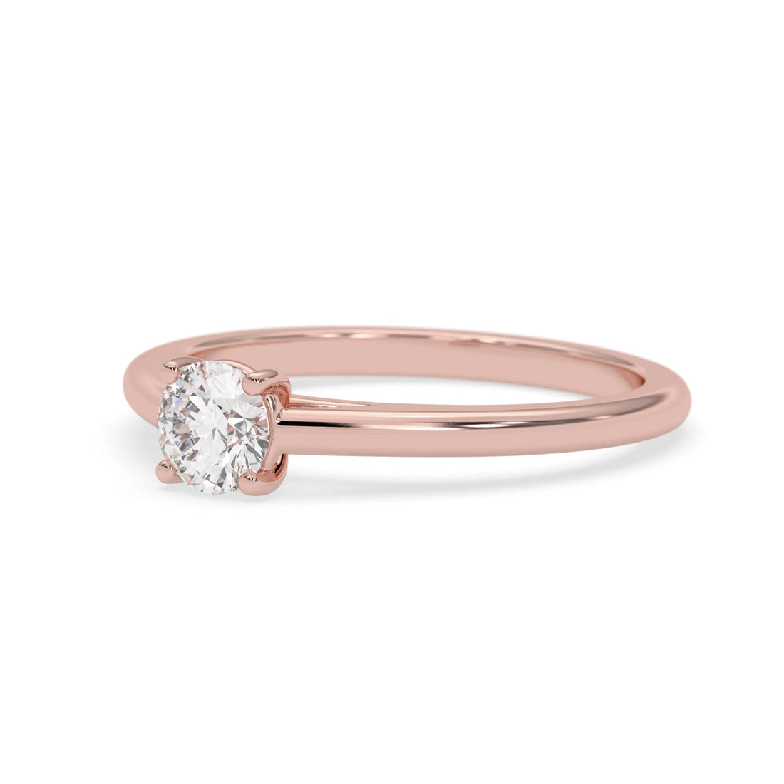 OctaPearl Round Cut Lab Grown Diamond Solitaire Engagement Ring