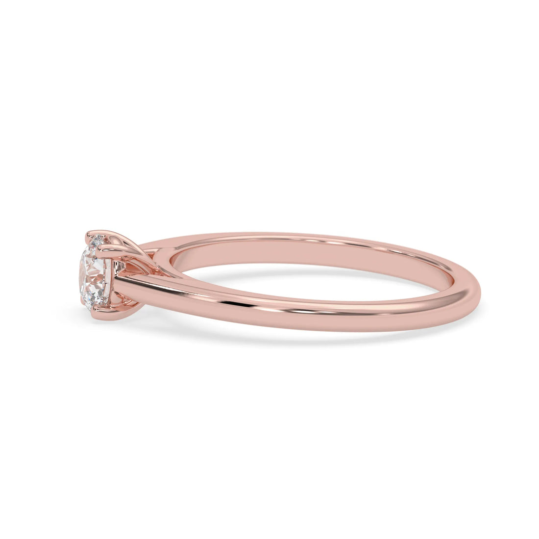 OctaPearl Round Cut Lab Grown Diamond Solitaire Engagement Ring