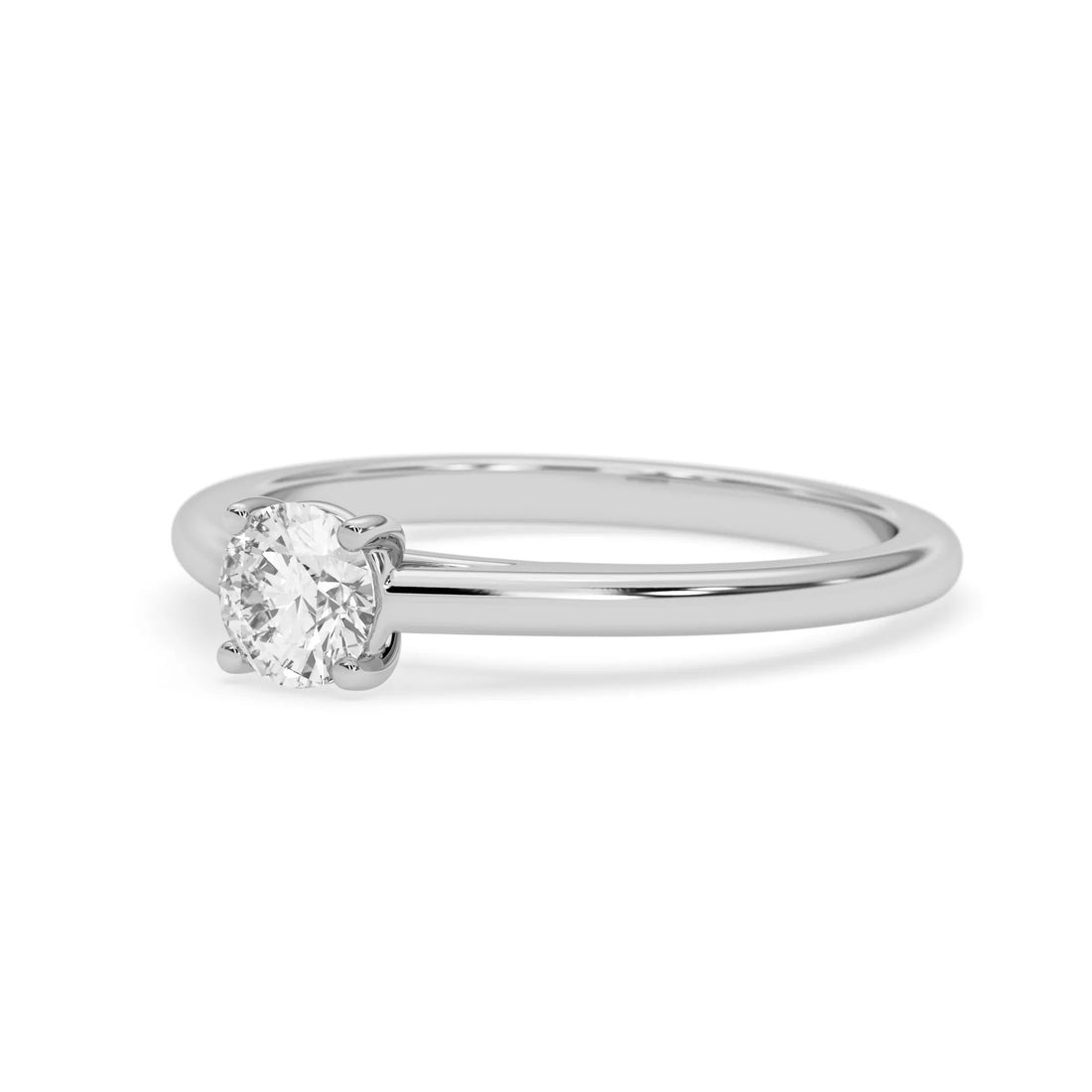 OctaPearl Round Cut Lab Grown Diamond Solitaire Engagement Ring