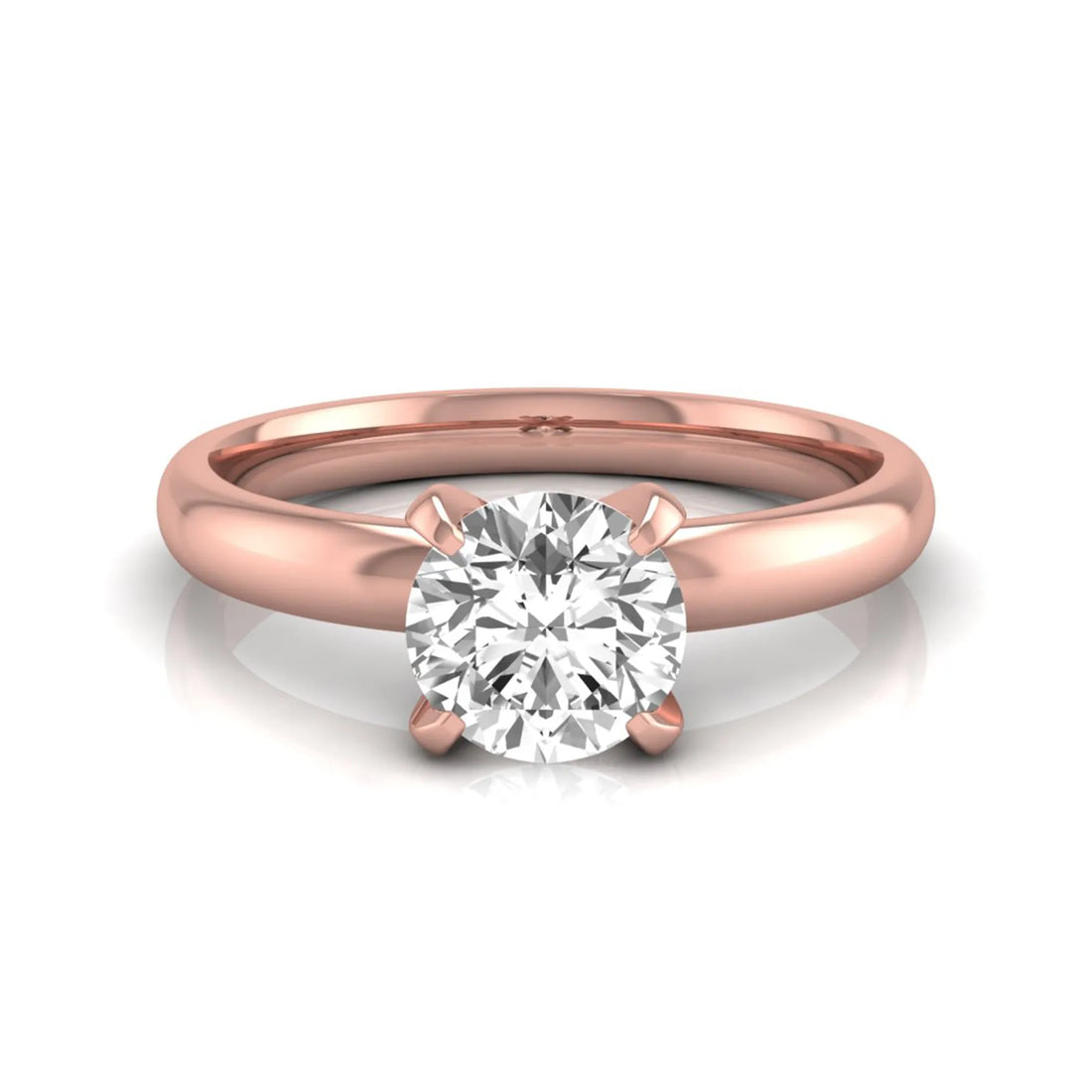 OctaPearl Round Four Prong Lab Grown Diamond Solitaire Engagement Ring