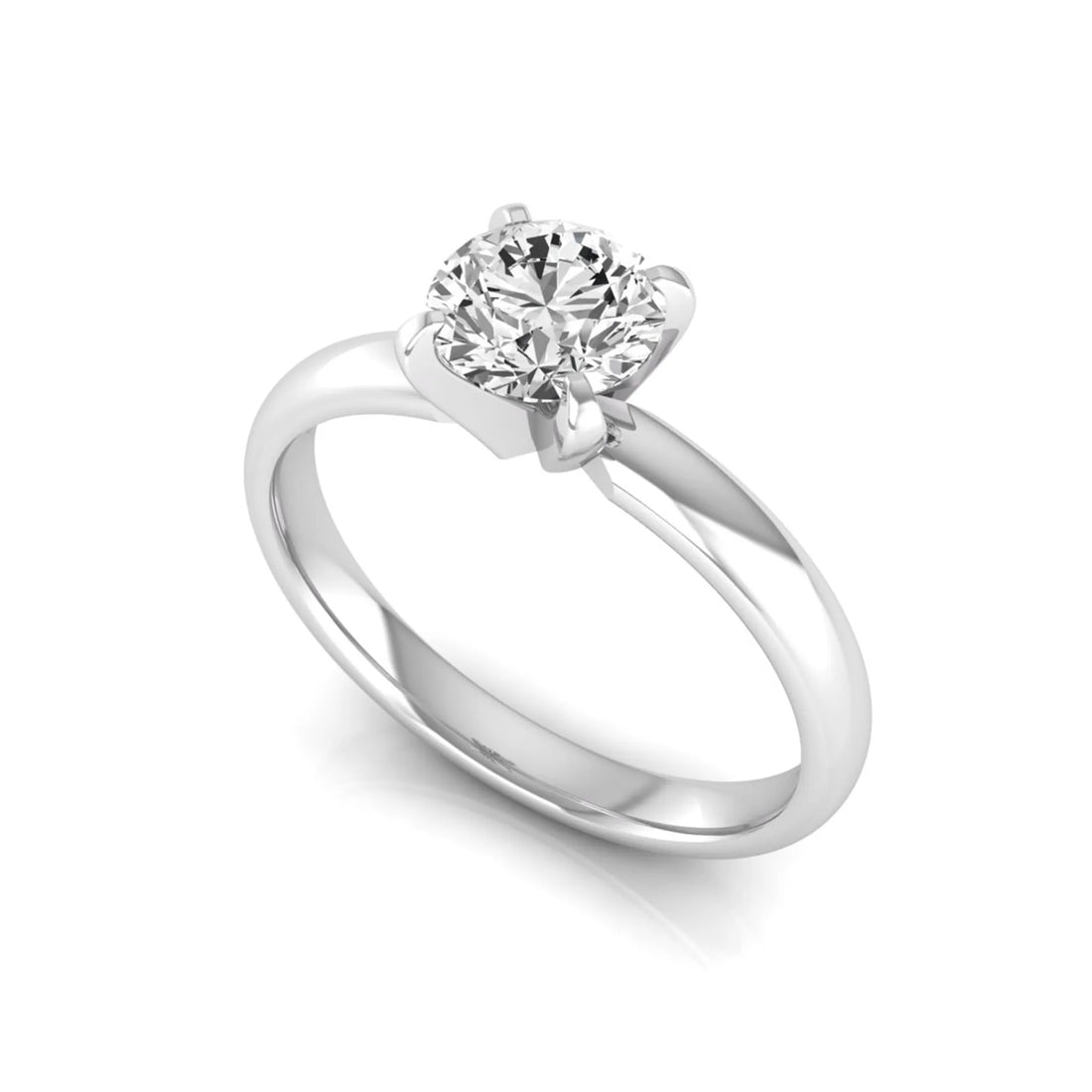 OctaPearl Round Four Prong Lab Grown Diamond Solitaire Engagement Ring