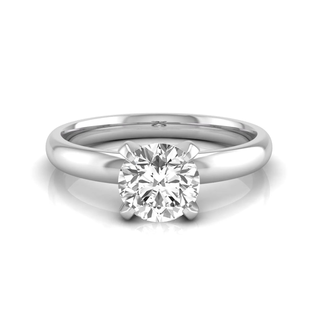 OctaPearl Round Four Prong Lab Grown Diamond Solitaire Engagement Ring