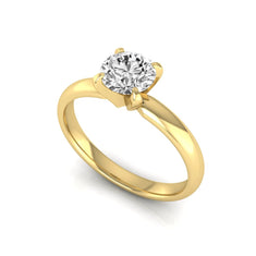 OctaPearl Round Four Prong Lab Grown Diamond Solitaire Engagement Ring - alternate view