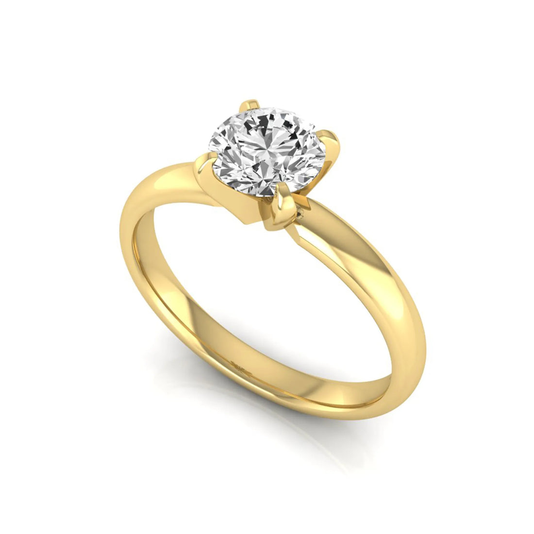 OctaPearl Round Four Prong Lab Grown Diamond Solitaire Engagement Ring