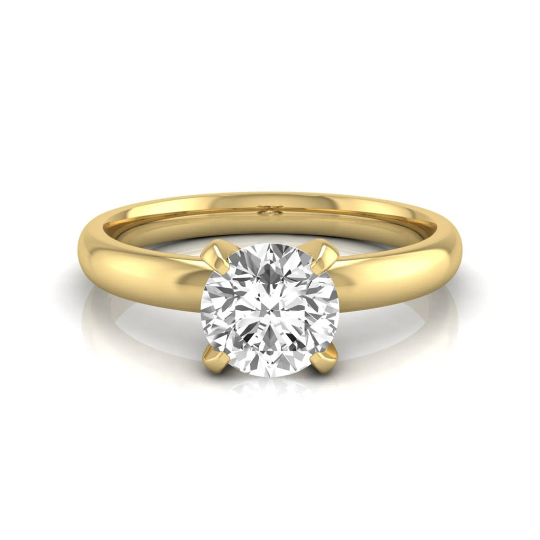 OctaPearl Round Four Prong Lab Grown Diamond Solitaire Engagement Ring