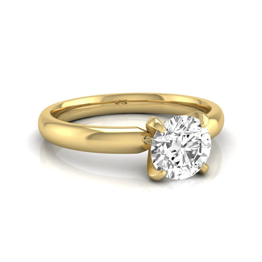 OctaPearl Round Four Prong Lab Grown Diamond Solitaire Engagement Ring