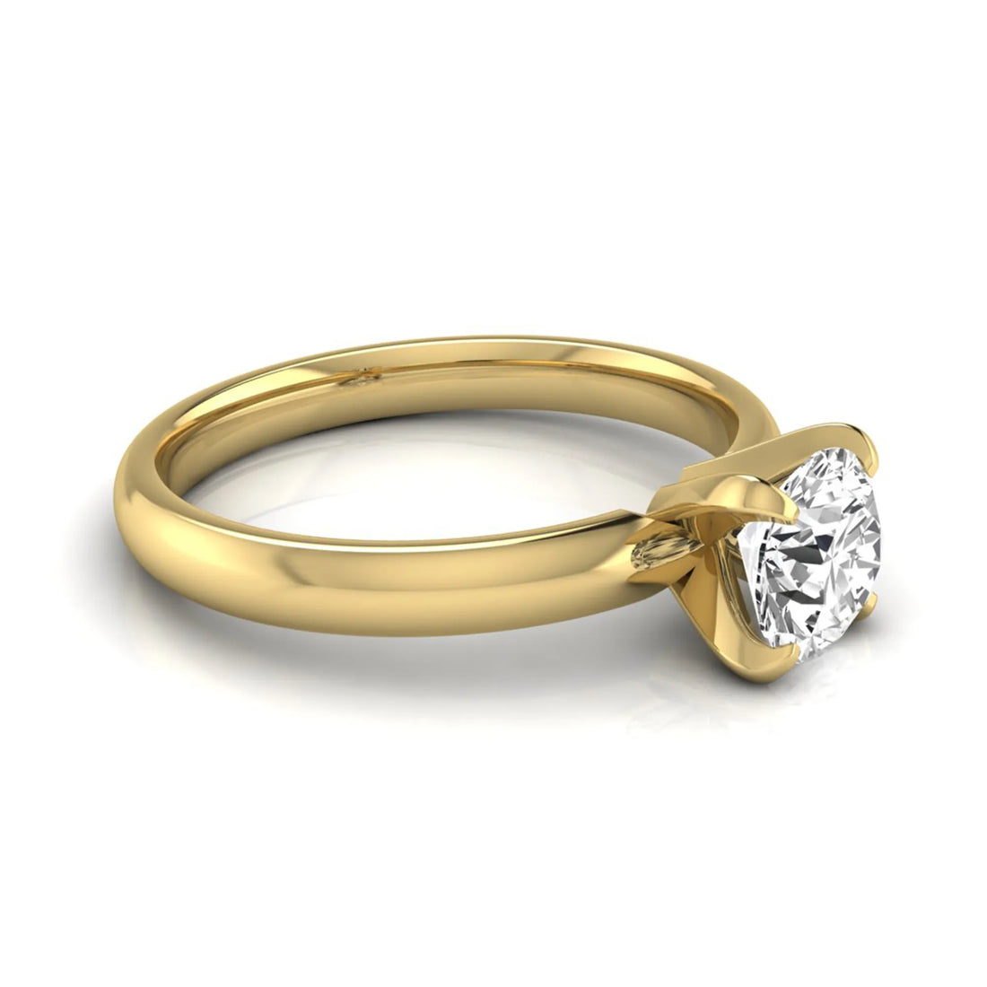 OctaPearl Round Four Prong Lab Grown Diamond Solitaire Engagement Ring