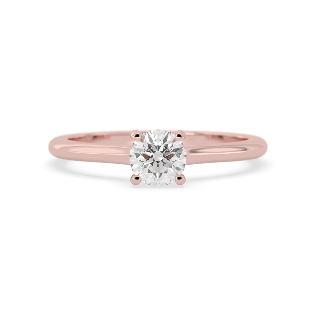 OctaPearl Round Cut Lab Grown Diamond Solitaire Engagement Ring