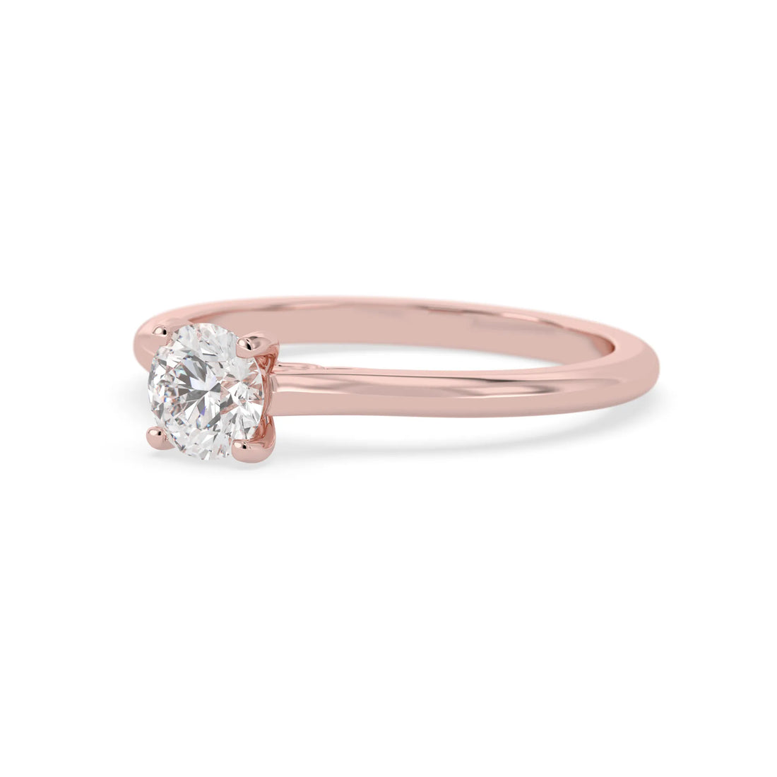 OctaPearl Round Cut Lab Grown Diamond Solitaire Engagement Ring