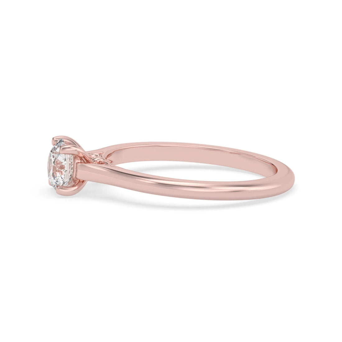 OctaPearl Round Cut Lab Grown Diamond Solitaire Engagement Ring