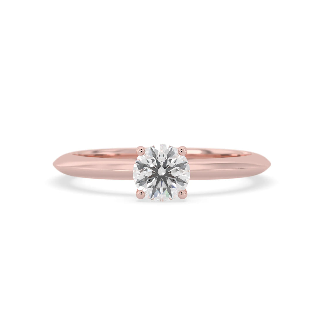 OctaPearl Round Cut Lab Grown Diamond Minimalist Solitaire Engagement Ring