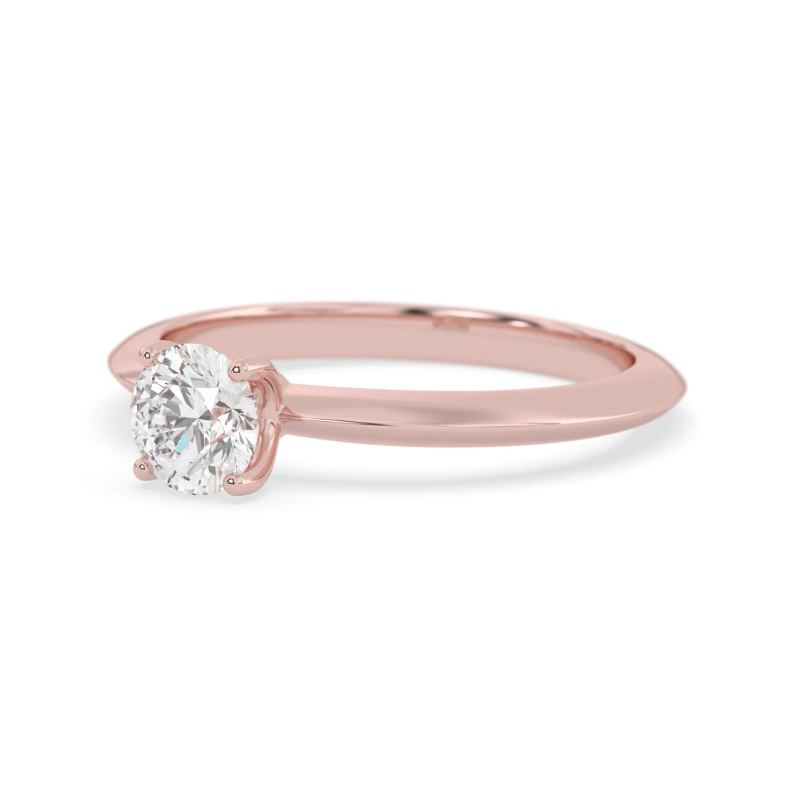 OctaPearl Round Cut Lab Grown Diamond Minimalist Solitaire Engagement Ring