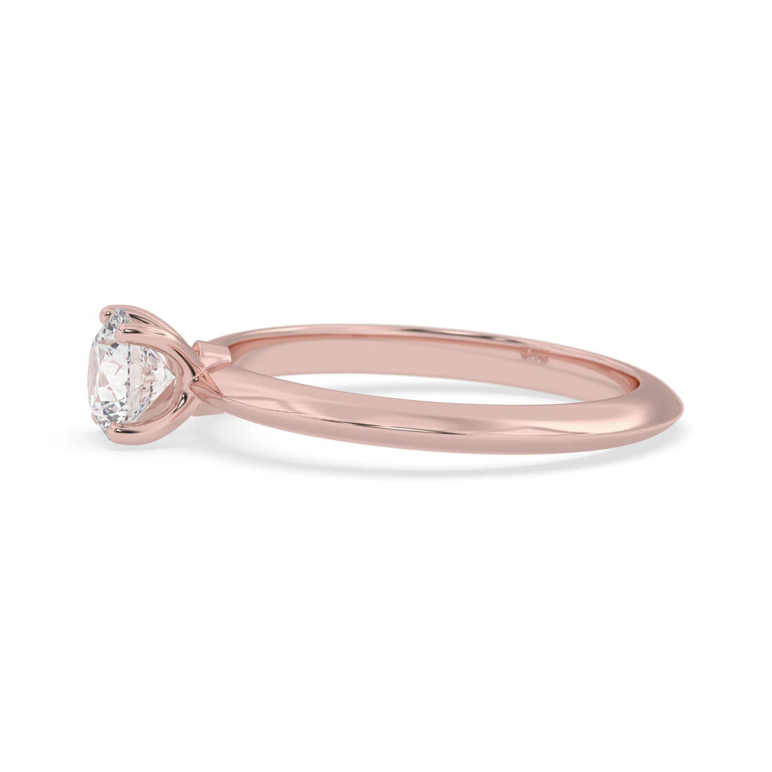 OctaPearl Round Cut Lab Grown Diamond Minimalist Solitaire Engagement Ring