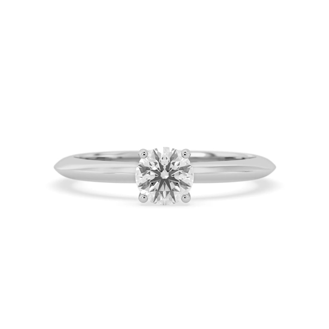 OctaPearl Round Cut Lab Grown Diamond Minimalist Solitaire Engagement Ring