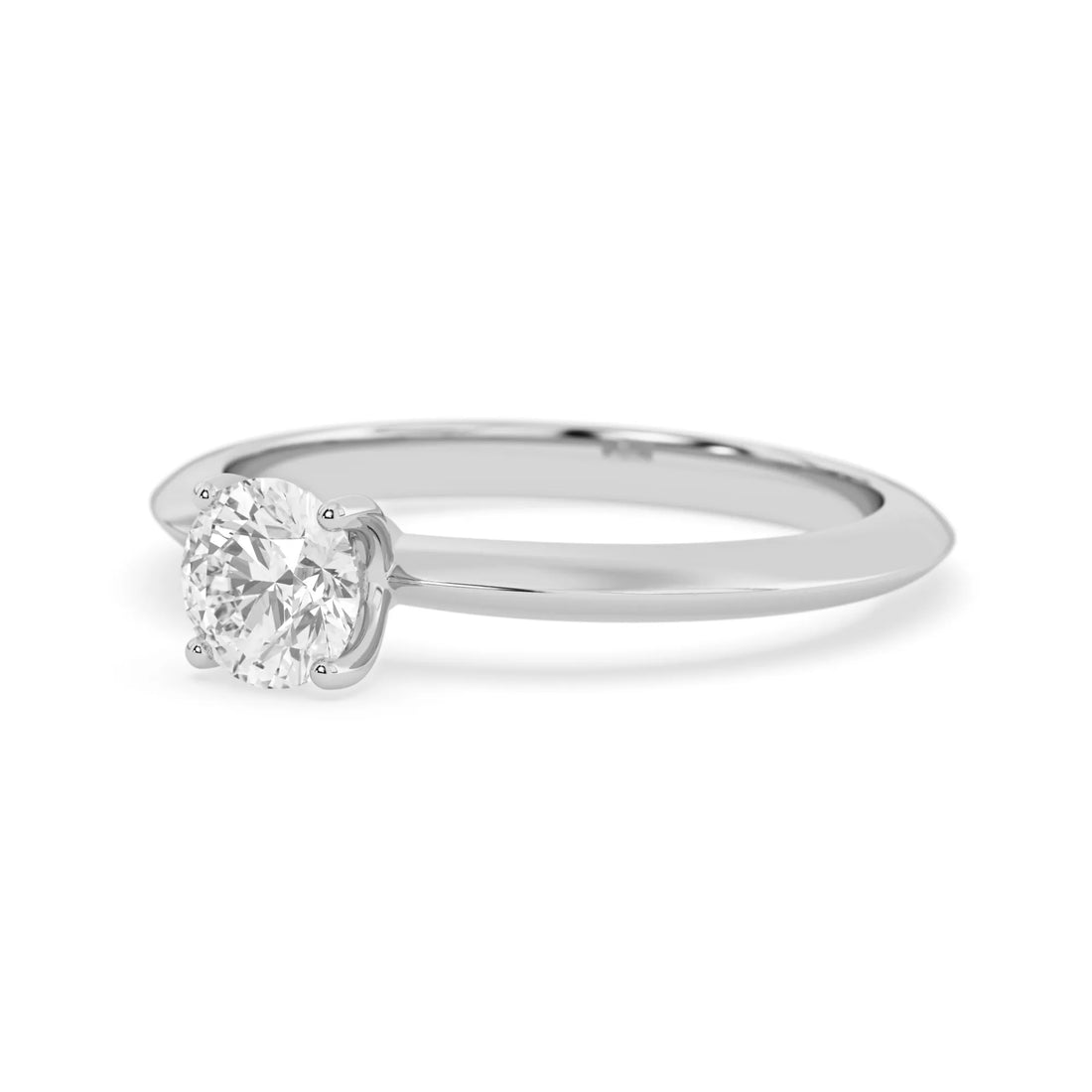 OctaPearl Round Cut Lab Grown Diamond Minimalist Solitaire Engagement Ring