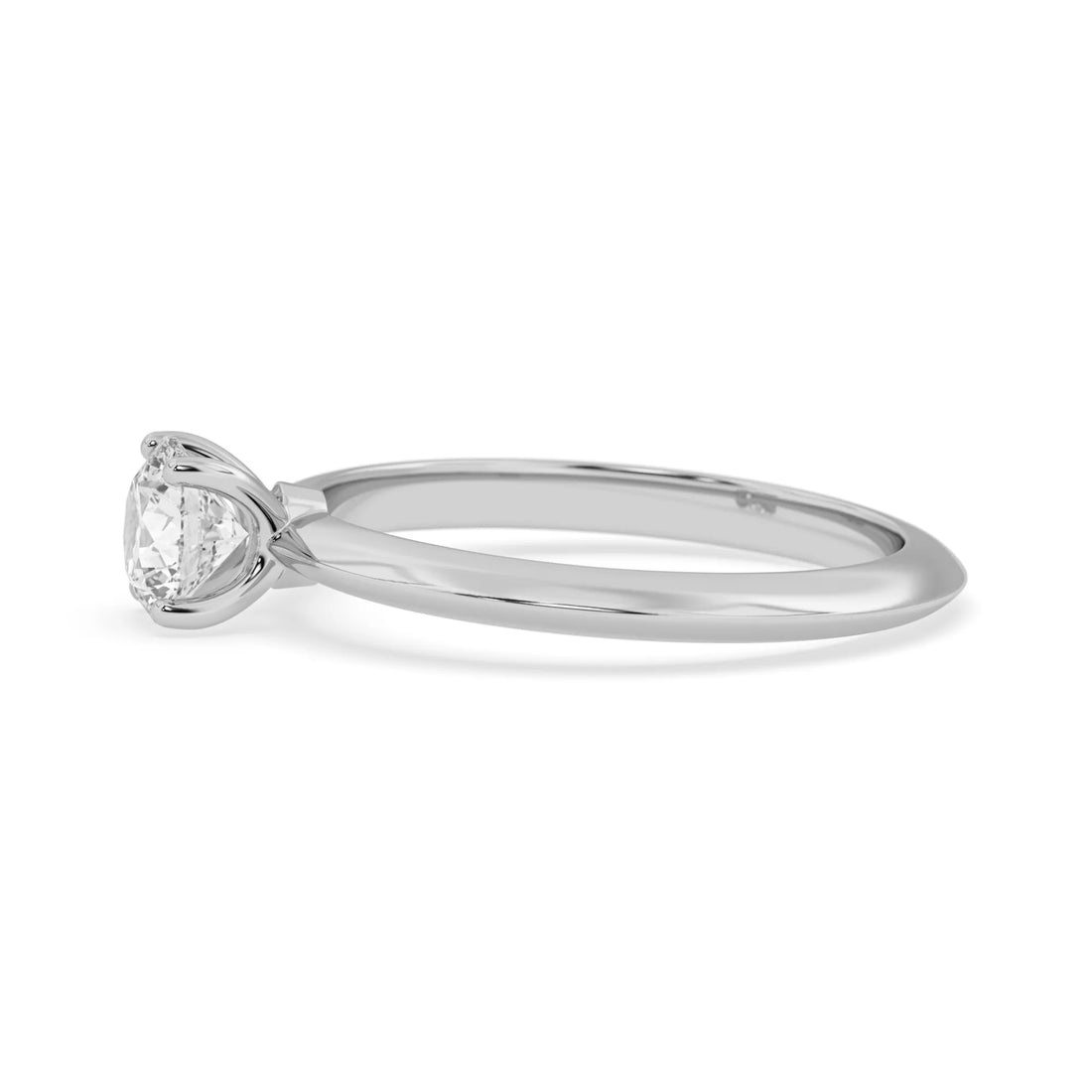 OctaPearl Round Cut Lab Grown Diamond Minimalist Solitaire Engagement Ring