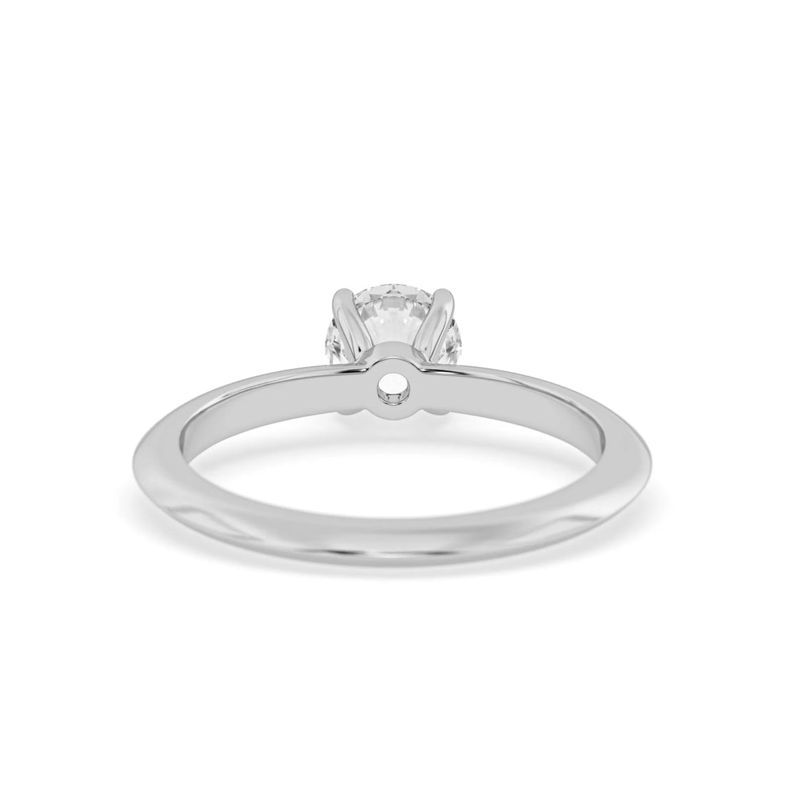 OctaPearl Round Cut Lab Grown Diamond Minimalist Solitaire Engagement Ring