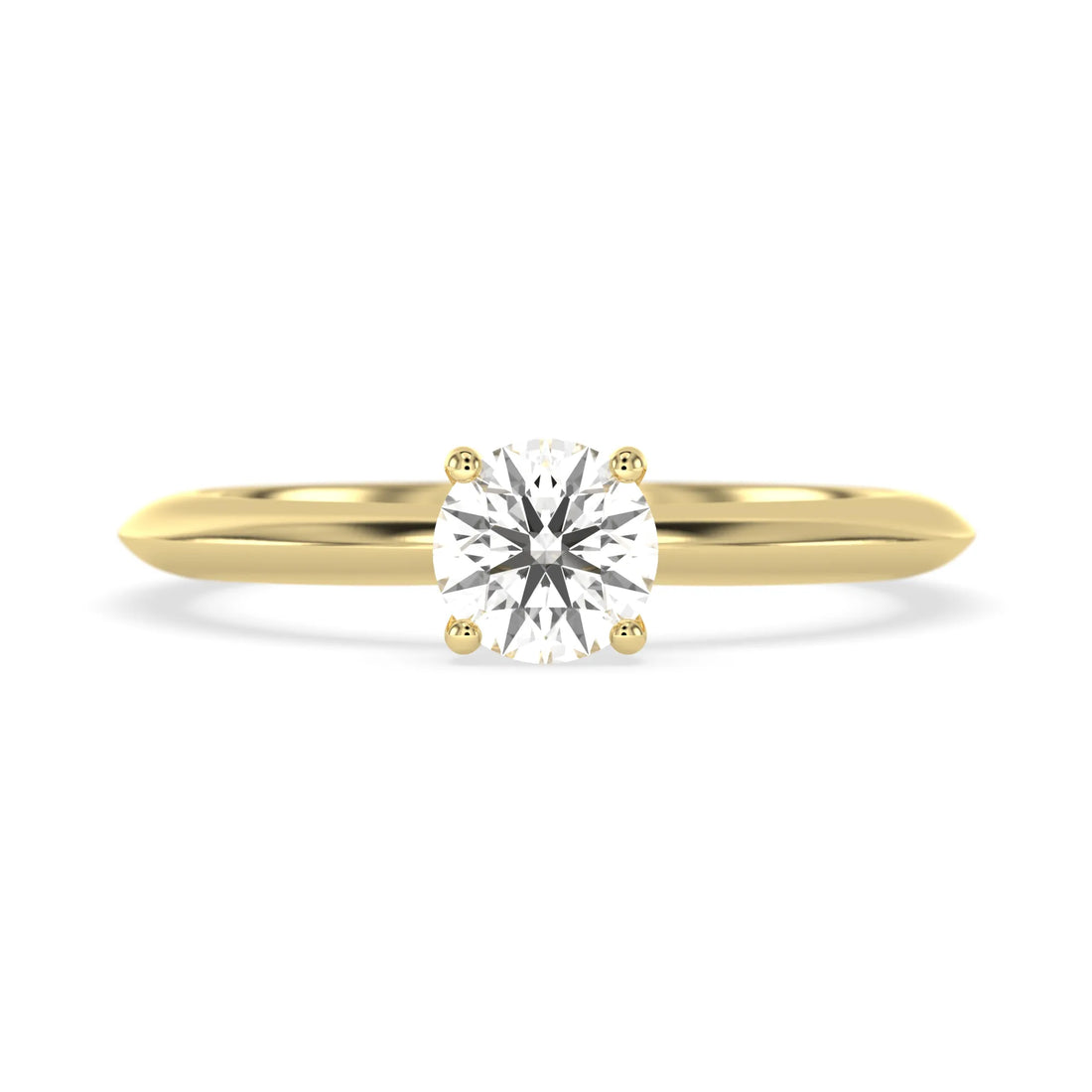 OctaPearl Round Cut Lab Grown Diamond Minimalist Solitaire Engagement Ring