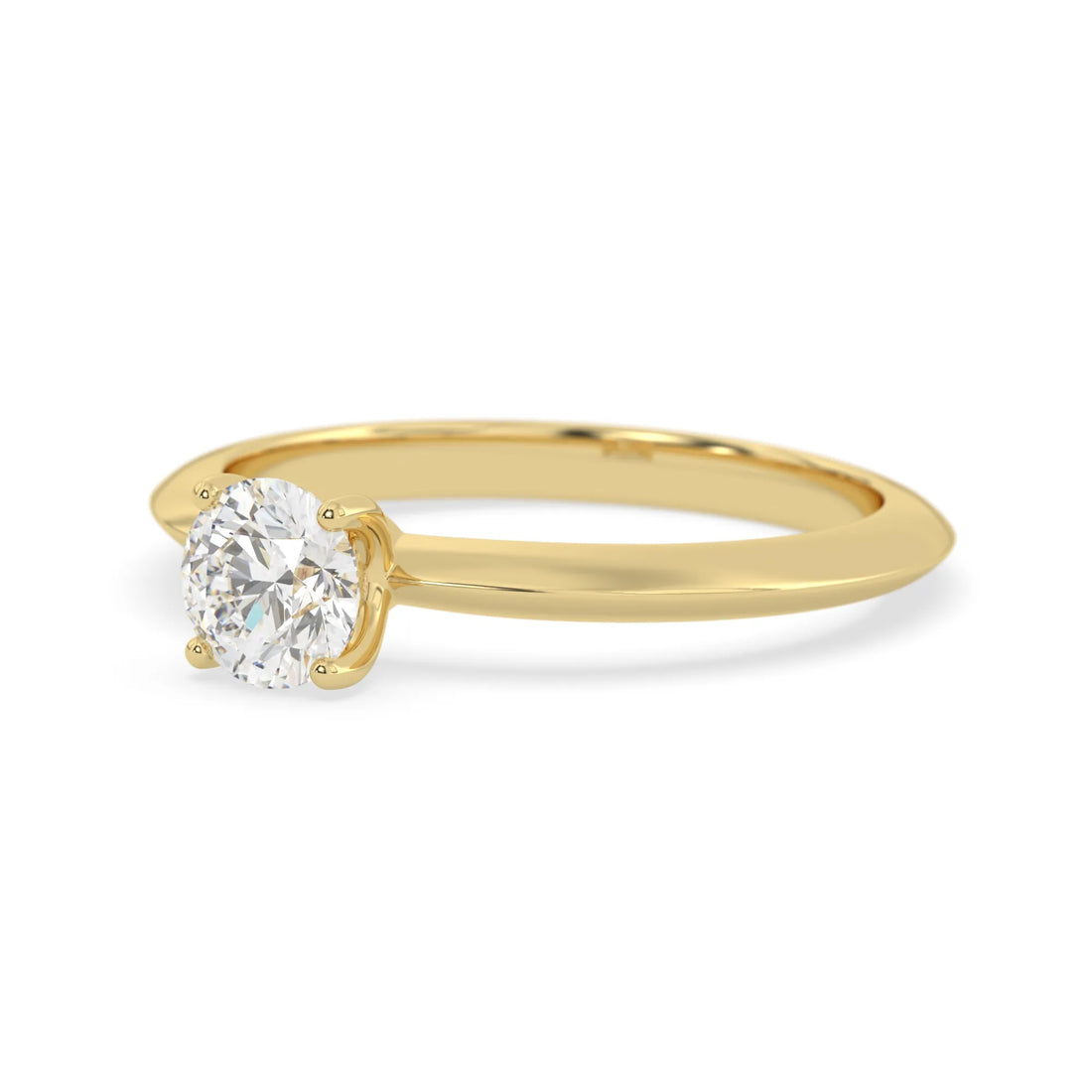 OctaPearl Round Cut Lab Grown Diamond Minimalist Solitaire Engagement Ring