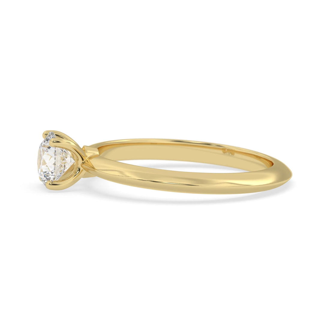 OctaPearl Round Cut Lab Grown Diamond Minimalist Solitaire Engagement Ring