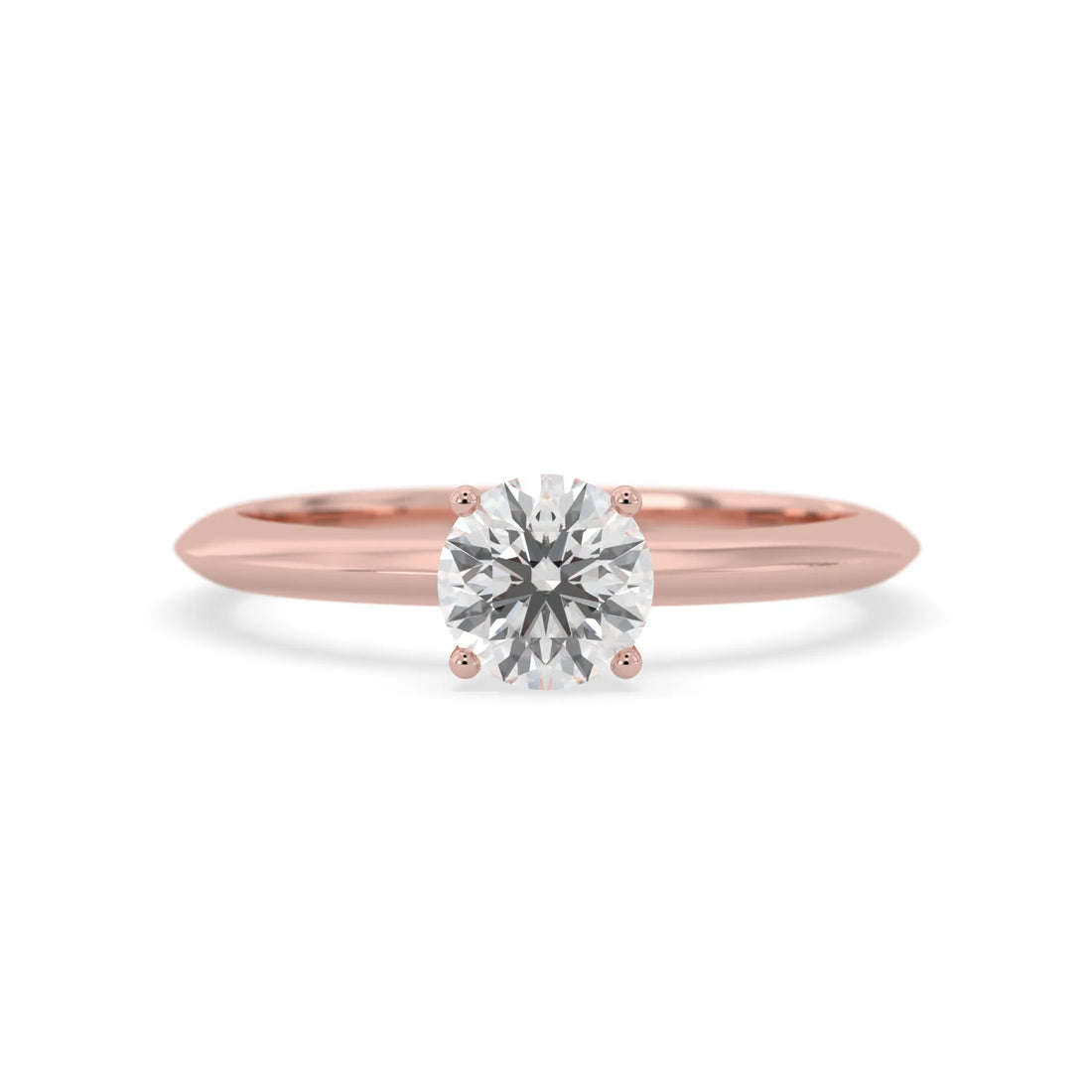 OctaPearl Round Lab Grown Diamond Solitaire Engagement Ring