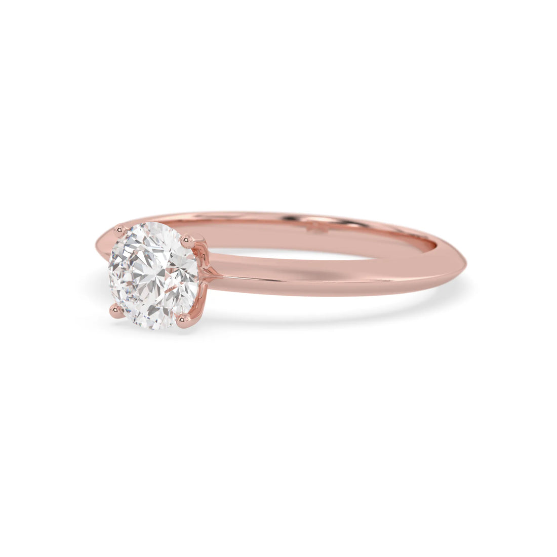 OctaPearl Round Lab Grown Diamond Solitaire Engagement Ring