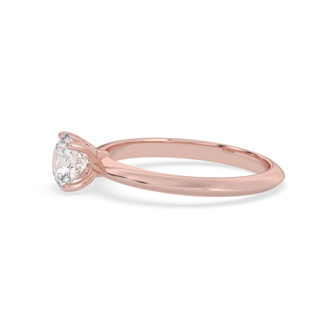OctaPearl Round Lab Grown Diamond Solitaire Engagement Ring