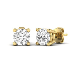 OctaPearl Round Four Prong Lab Grown Diamond Stud Earrings