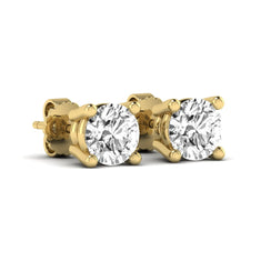 OctaPearl Round Four Prong Lab Grown Diamond Stud Earrings - alternate view