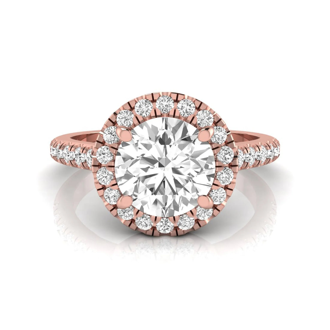 OctaPearl 1.5 ct Round Halo Lab Grown Diamond Engagement Ring