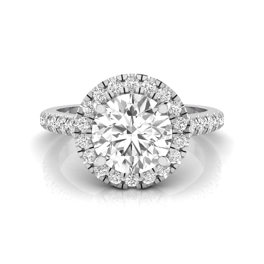 OctaPearl 1.5 ct Round Halo Lab Grown Diamond Engagement Ring