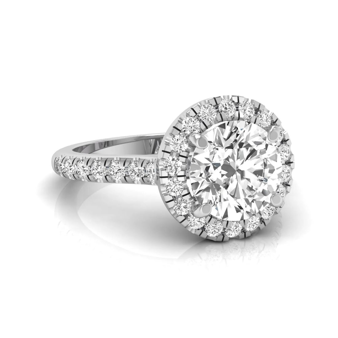OctaPearl 1.5 ct Round Halo Lab Grown Diamond Engagement Ring
