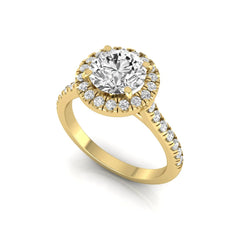 OctaPearl 1.5 ct Round Halo Lab Grown Diamond Engagement Ring - alternate view