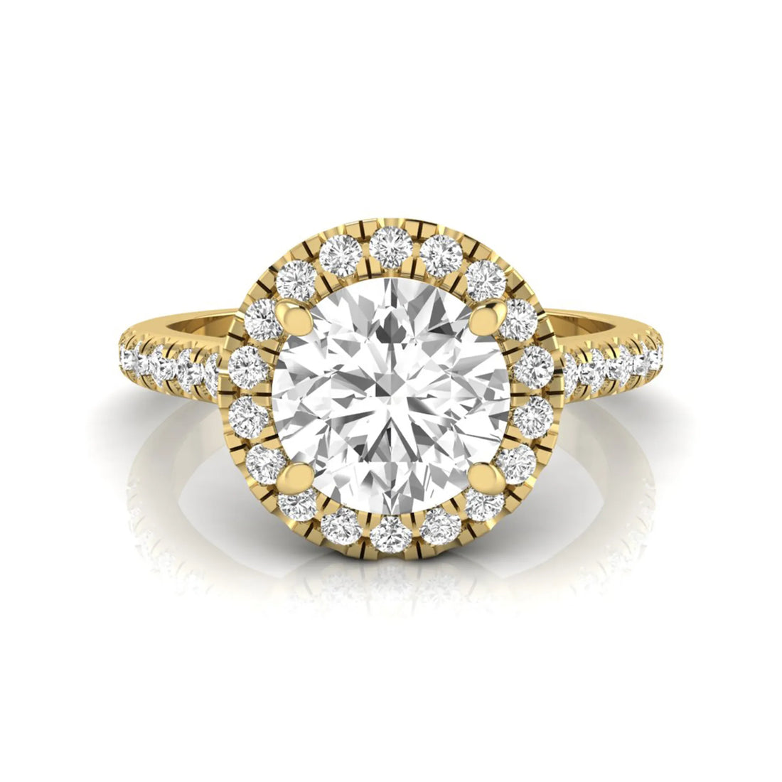 OctaPearl 1.5 ct Round Halo Lab Grown Diamond Engagement Ring