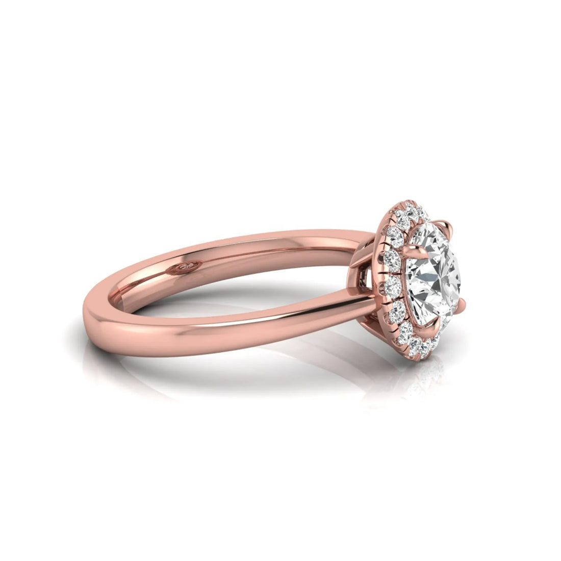 OctaPearl 1 ct Round Cut Lab Grown Diamond Halo Engagement Ring