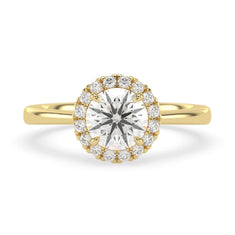 OctaPearl 1 ct Round Cut Lab Grown Diamond Halo Engagement Ring