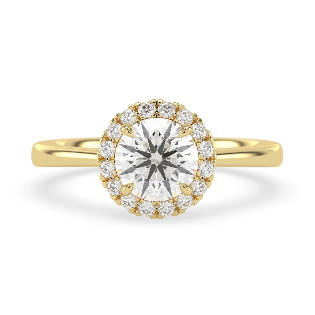 OctaPearl 1 ct Round Cut Lab Grown Diamond Halo Engagement Ring