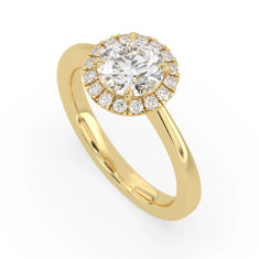 OctaPearl 1 ct Round Cut Lab Grown Diamond Halo Engagement Ring - alternate view