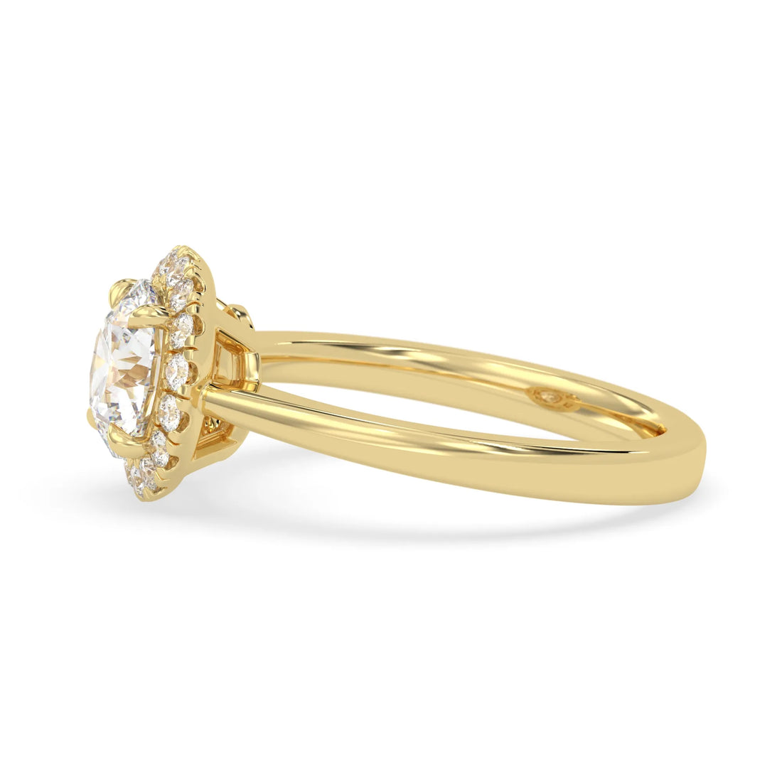 OctaPearl 1 ct Round Cut Lab Grown Diamond Halo Engagement Ring