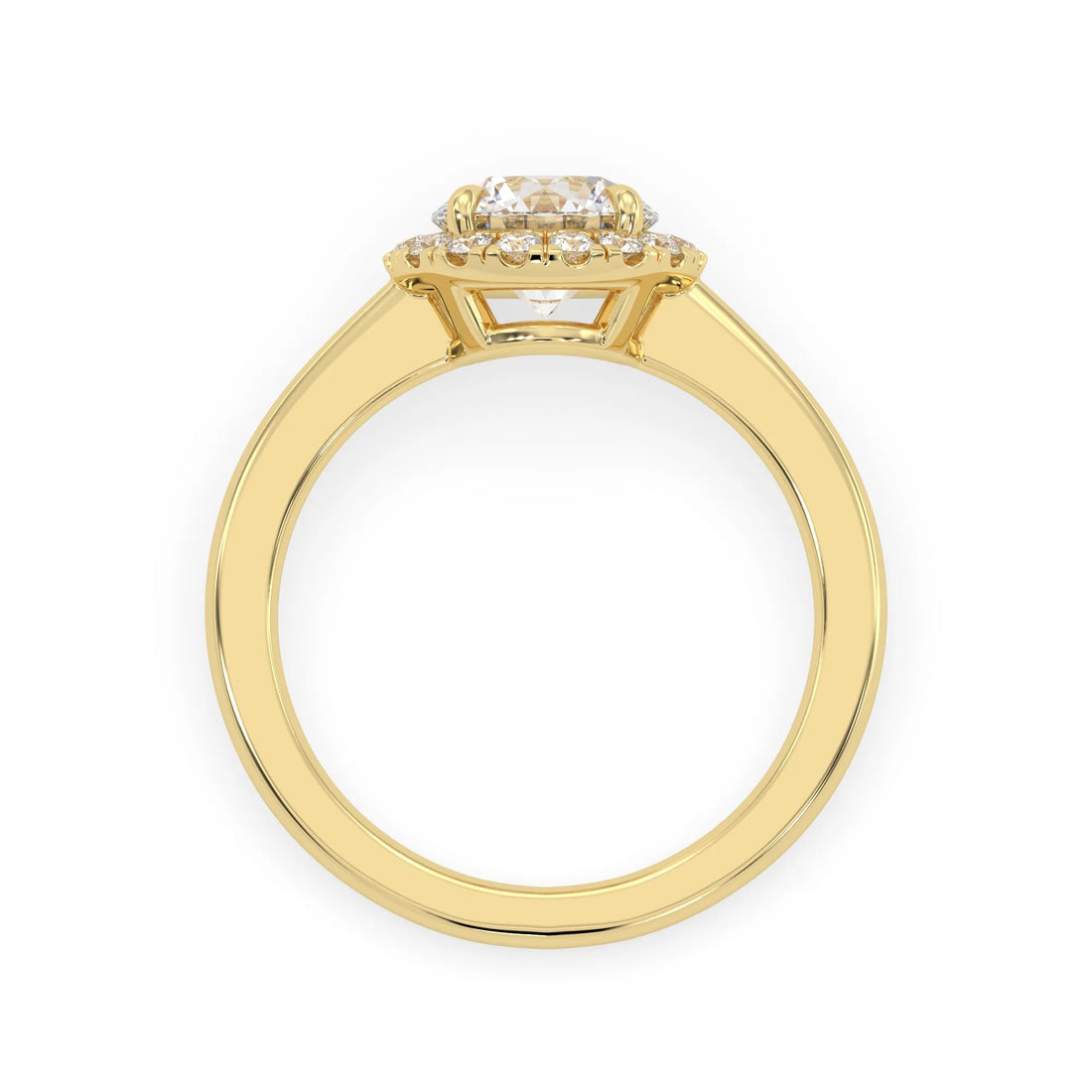 OctaPearl 1 ct Round Cut Lab Grown Diamond Halo Engagement Ring