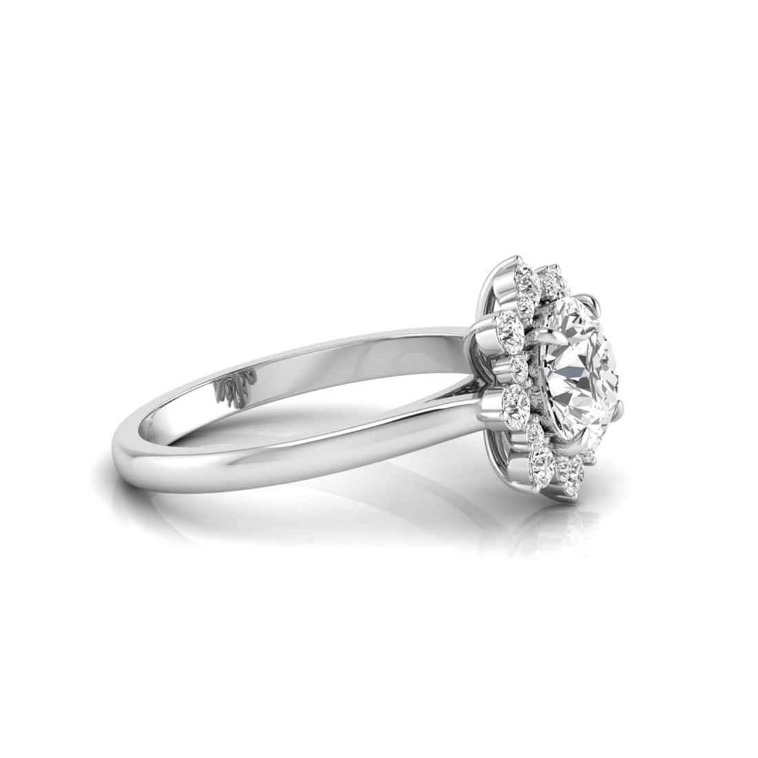 OctaPearl 2.5 ct Round Halo Lab Grown Diamond Floral Engagement Ring