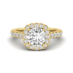 OctaPearl 2 ct Round Halo Prong Set Lab Grown Diamond Engagement Ring