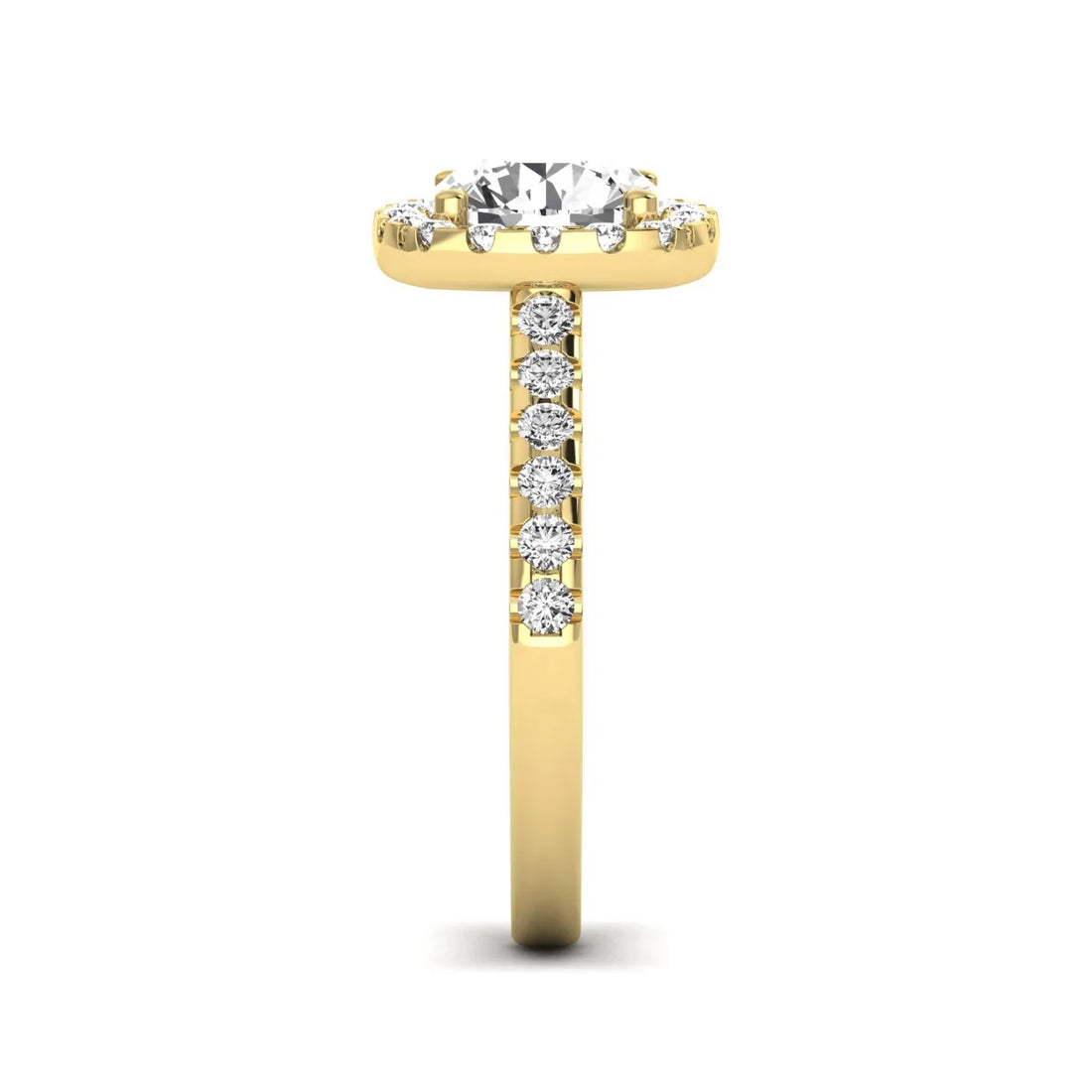 OctaPearl 2 ct Round Halo Prong Set Lab Grown Diamond Engagement Ring
