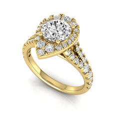 OctaPearl 1 ct Round Halo Split Shank Lab Grown Diamond Engagement Ring - alternate view