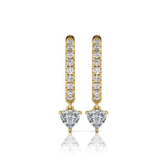 OctaPearl Round & Heart Drop Lab Grown Diamond Huggie Hoop Earrings - alternate view