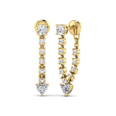 OctaPearl Round & Heart Prong Set Lab Grown Diamond Drop Earrings