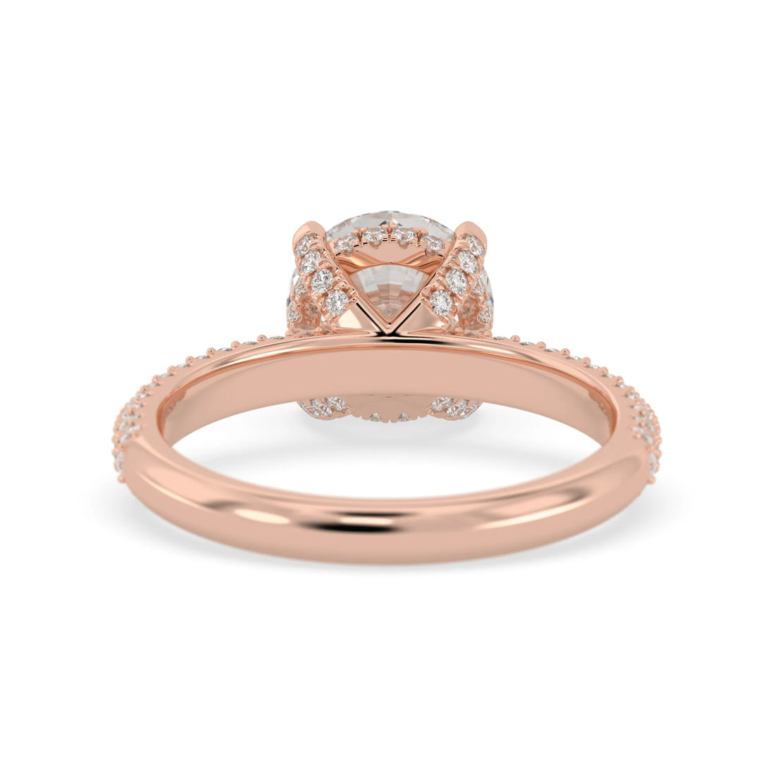 OctaPearl 2 ct Round Cut Hidden Halo Lab Grown Diamond Engagement Ring