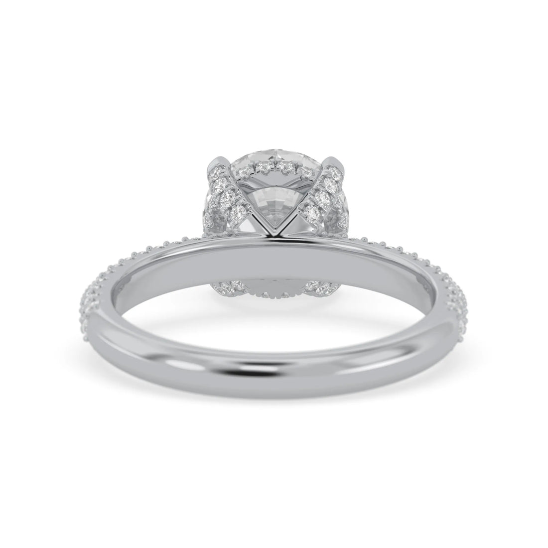 OctaPearl 2 ct Round Cut Hidden Halo Lab Grown Diamond Engagement Ring